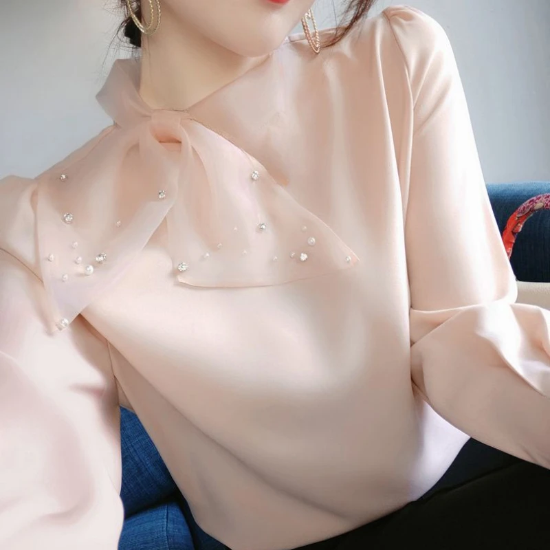 Woman Top Chiffon Cute And Elegant Shirts & Blouses For Women New Offer Original Hot Basic Collection 2024 Clothing Sales Tall