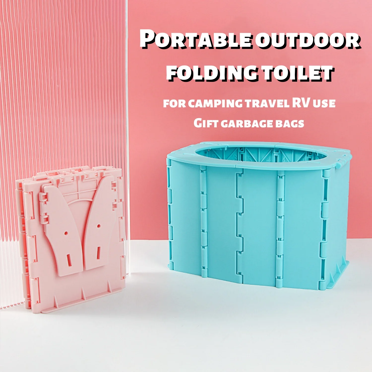 

Portable Folding Toilet Commode Camping RV Travel Hiking Camp Restroom Long-distance Travel Outdoor Supplies Mini Latrine