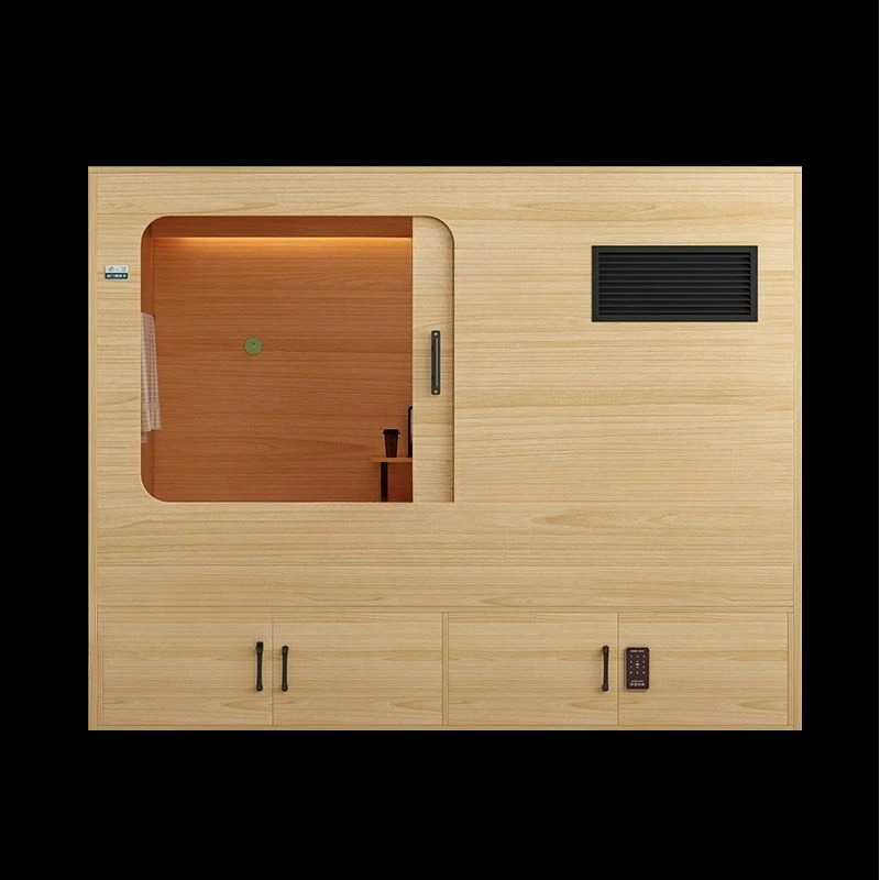 Sliding door single bed homestay apartment bed multi-functional locker solid wood bed