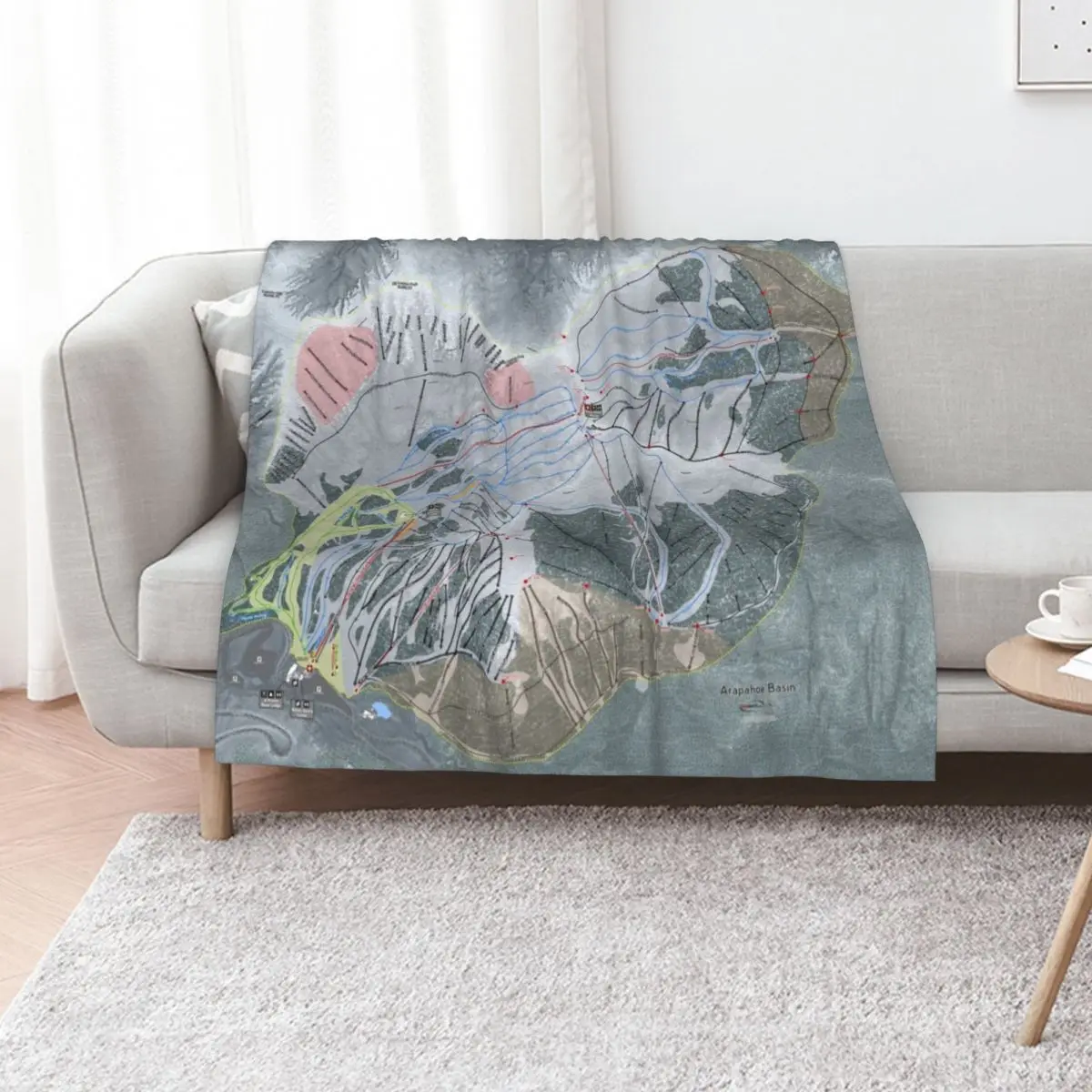 Arapahoe Basin Resort Trail Map Throw Blanket Thins Bed covers Bed Fashionable Plaid For Decorative Sofa Blankets