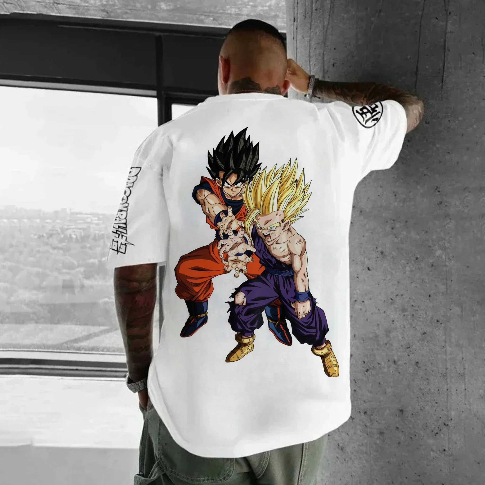 

Dragon Ball Japanese Anime Printed Men's T-Shirt Majin Buu Boys Children Harajuku Short Sleeve Kids Goku T-shirt Summer Clothing