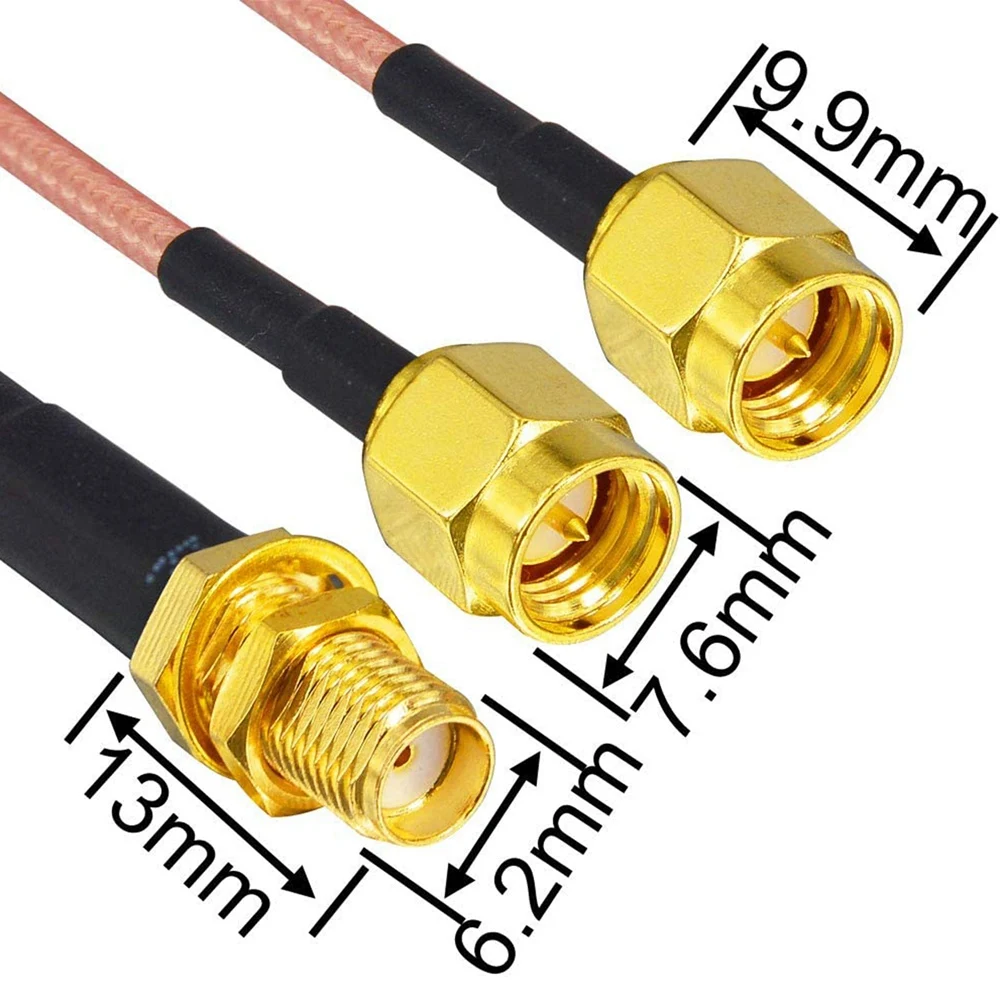 ABZW Wifi Antenna Coaxial Cable SMA Female To Y-Type 2XSMA Male Straight Splitter Combiner Extension Pigtail Cable RG316