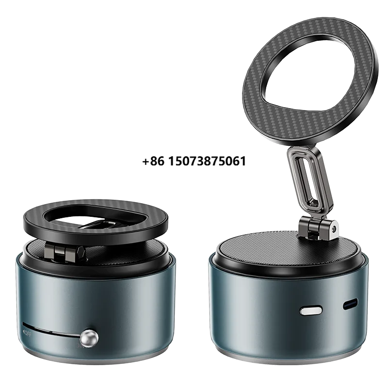 Suporte de Telefone Original de Alta Qualidade com Alto-falante Integrado, Suporte de Telefone para Carro com Sucção Magnética e Rotação de 360 Graus