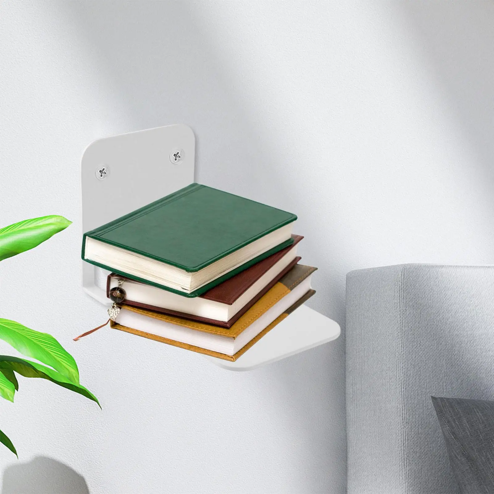 Wall Mounted Invisible Bookshelf Multipurpose Book Organizer for Office Nursery Bedroom Entryway Library