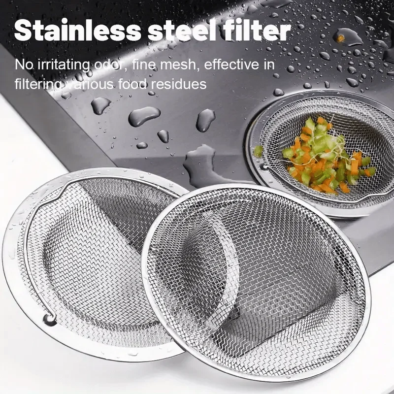 3/1PCS Stainless Steel Kitchen Sink Filter Universal Kitchen Waste Strainer Garbage Food Residue/Hair Catcher Keep Your Bathtub