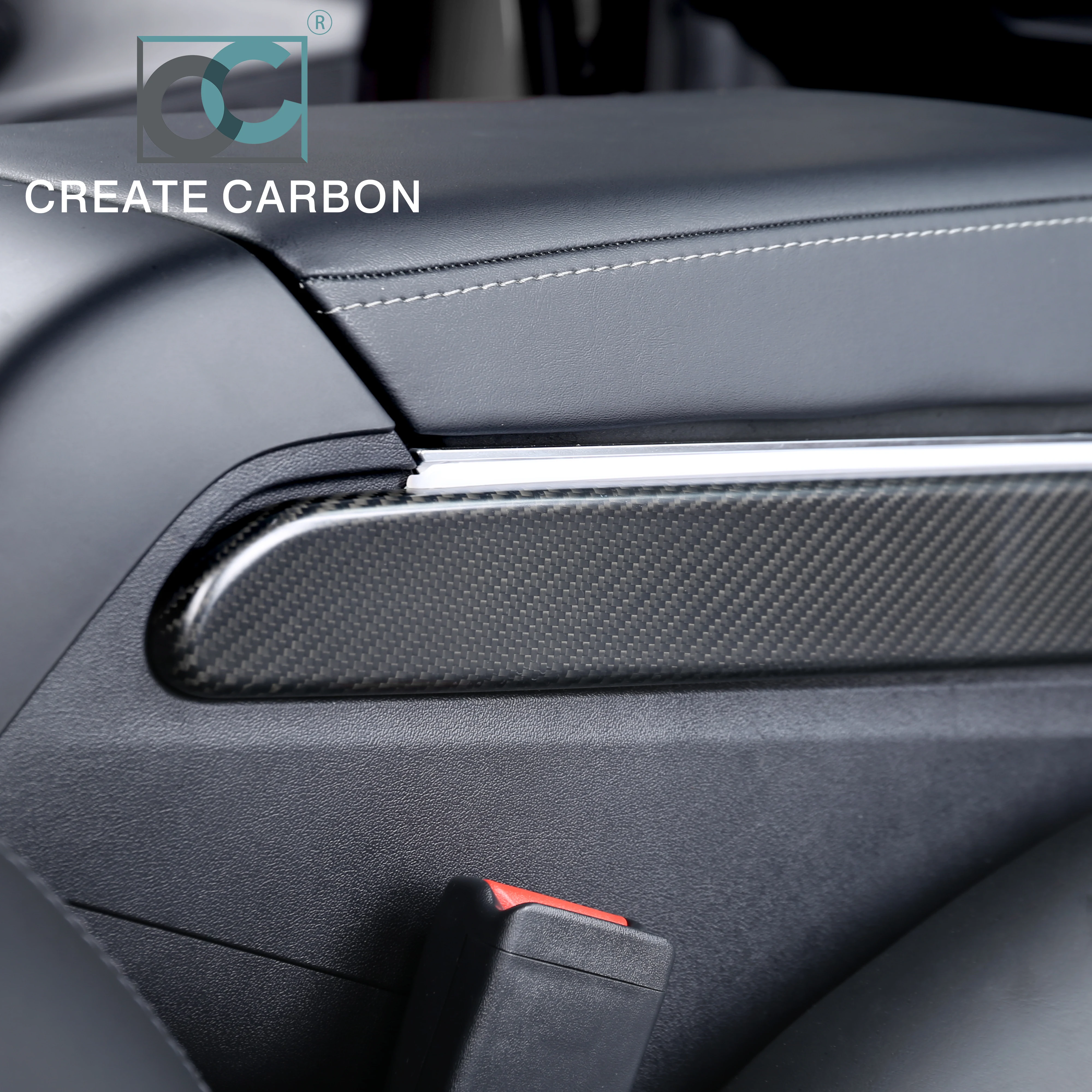 Carbon Fiber Center Control Side Cover For Tesla Model 3 / Model Y Gear Shift Panel Side Decorative Stickers