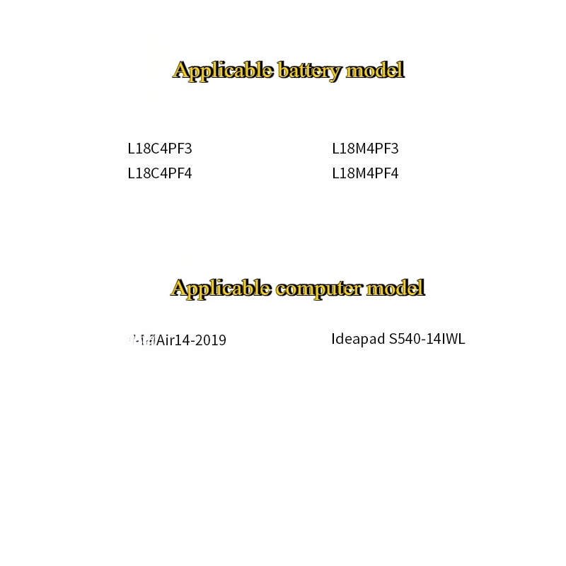 For Lenovo IdeaPad C340-14API S540-14IWL Flex-14IML L18M4PF3 L18C4PF4 L18M4PF4 L18C4PF3 15.36V 2964mAh Replacement Battery