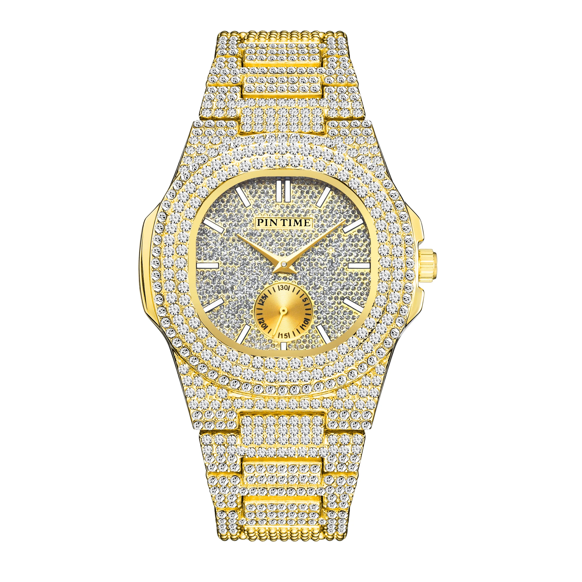 

Full Diamond Women's Watch Quartz Ladies Gold Wristwatch Bling Bling Dazzling Fashion 2021New Женские часы Relógio feminino