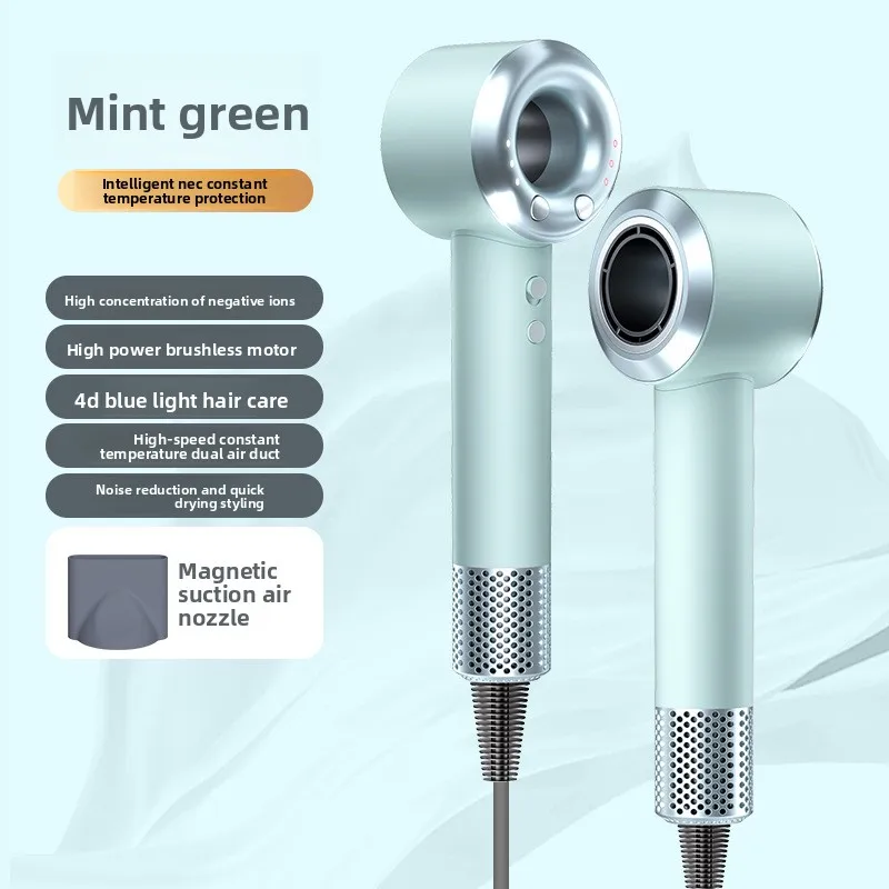 Professional Ionic Hair Dryer High Power Fast Dry Quiet Motor Leafless Hairdryer for Home Salon