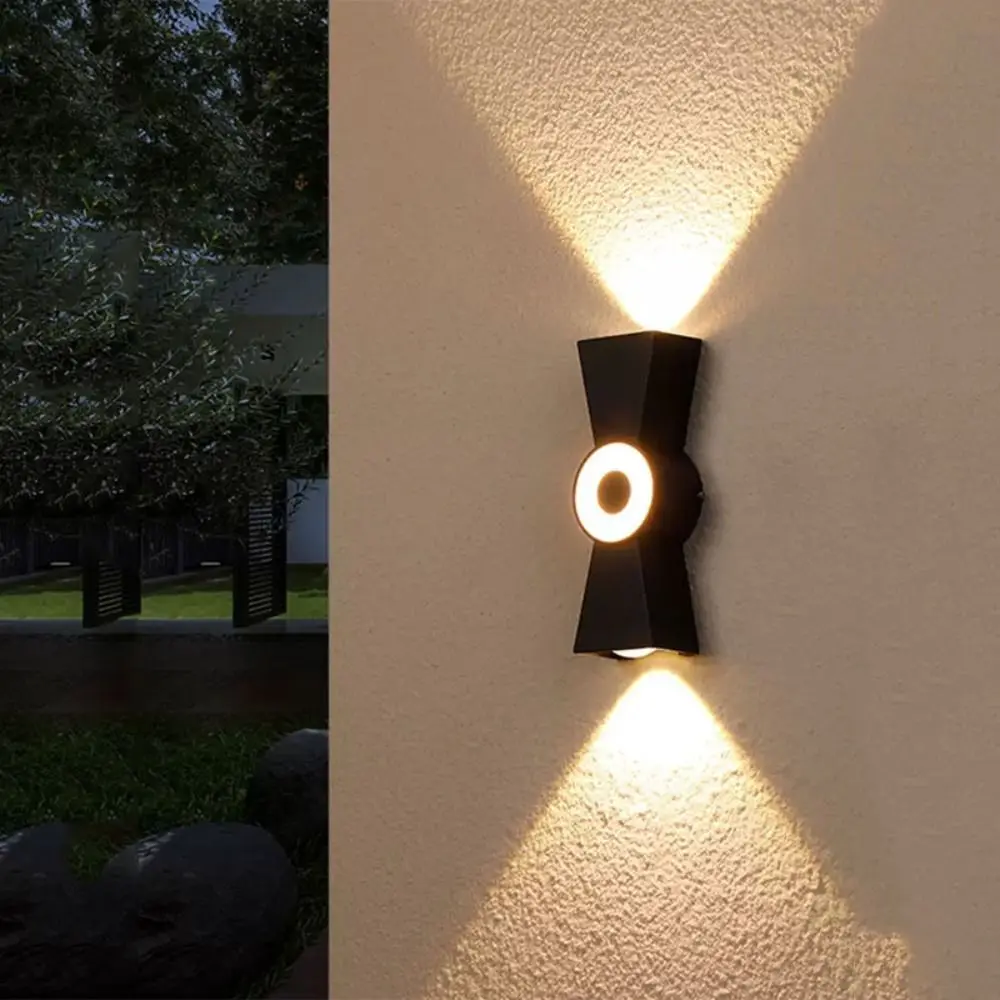 Waterproof LED Outdoor Wall Light Aluminum Alloy Housing Soft Warm Light Double Head Up Down Light Rust Resistant Bowtie Shape