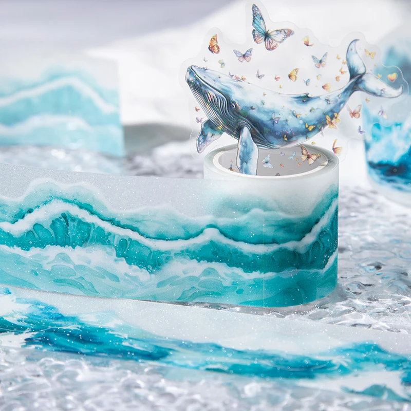 6 styles 40mm*200cm The waves one by one series Ocean wave theme sticker Scrapbooking Material Diary Album Junk Journal Supplies