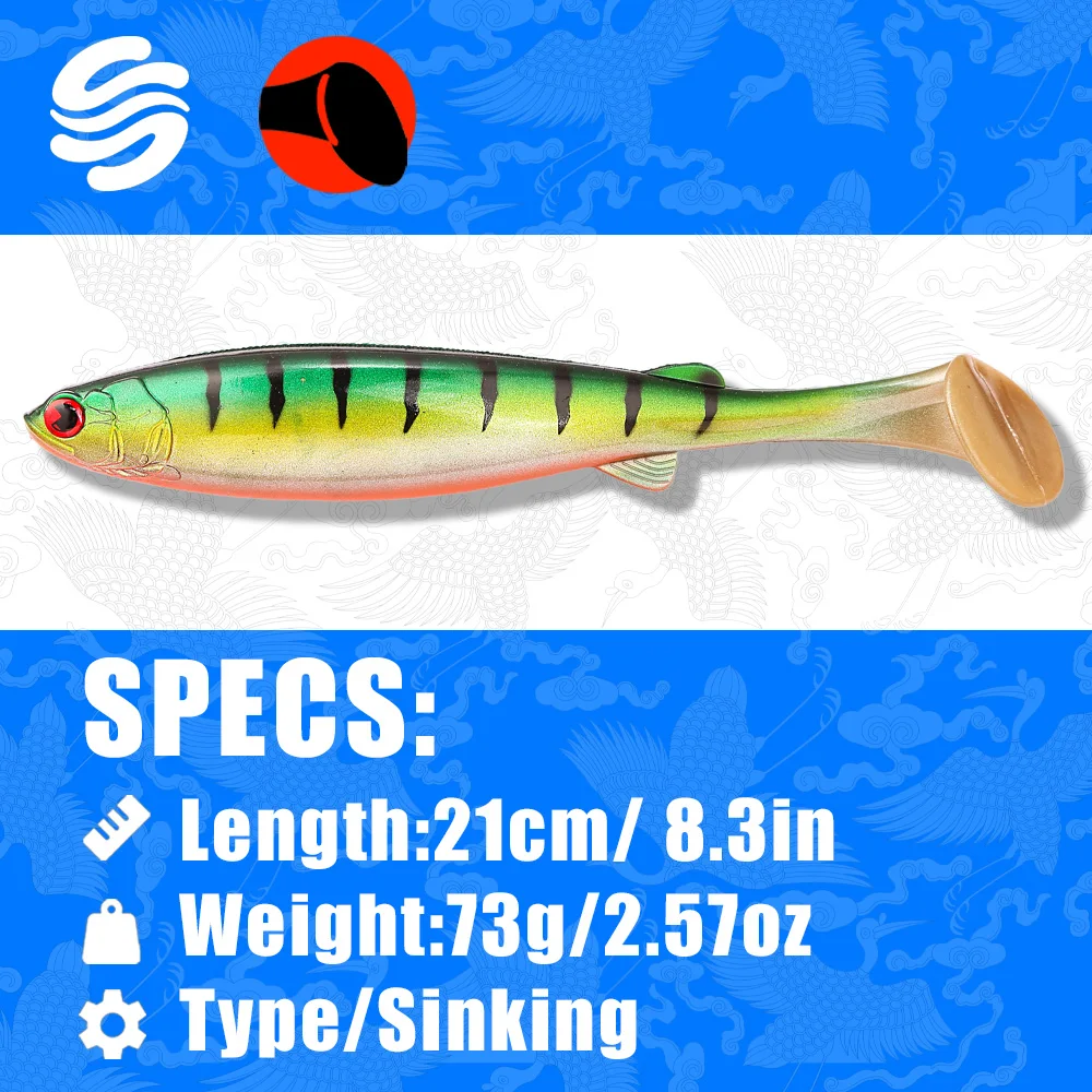 Swimbait B&U – Cola de paleta realista de vinilo para black bass - imagen 2