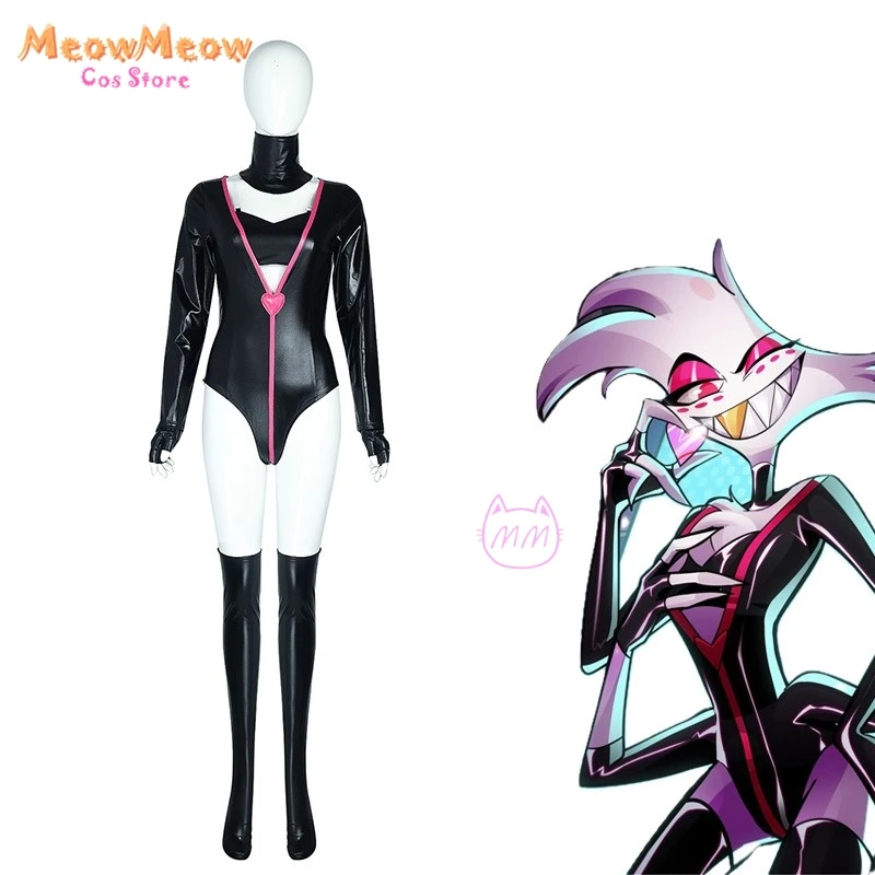 

Anime Hazbin Angel Dust Hotel Cosplay Costume Spider AD New Suit Doujin Black Dance Uniform Angel Sexy Jumpsuit Halloween Party