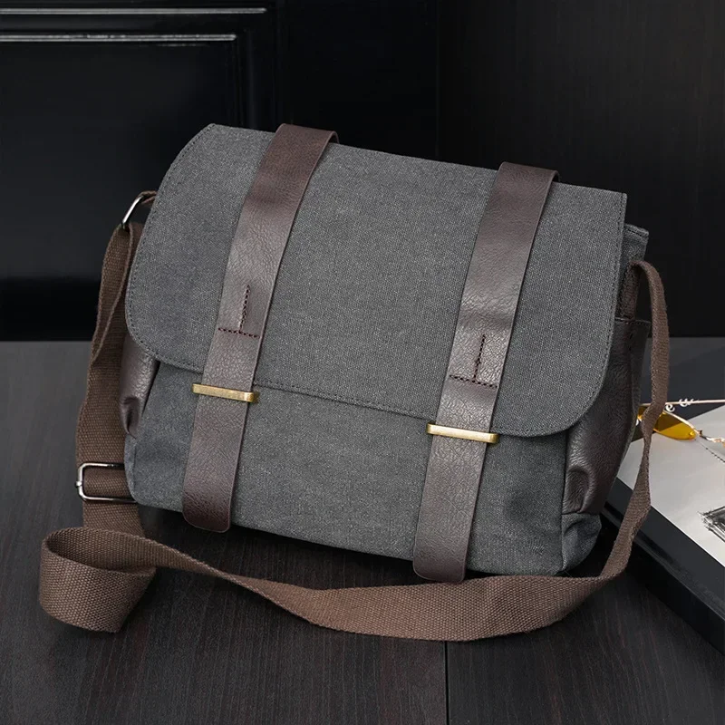 

Fashion Casual Canvas Messenger Bags Men Crossbody Bags High Quality Computer Document Travel Bag Shoulder Bag Satchels Male