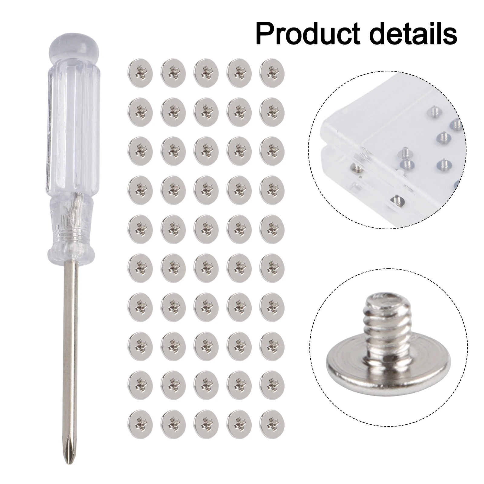 50PCS M2x2mm Flat Head for cross CM Screws for Computer Installation with 3.0 Screwdriver Set and Transparent Storage Box
