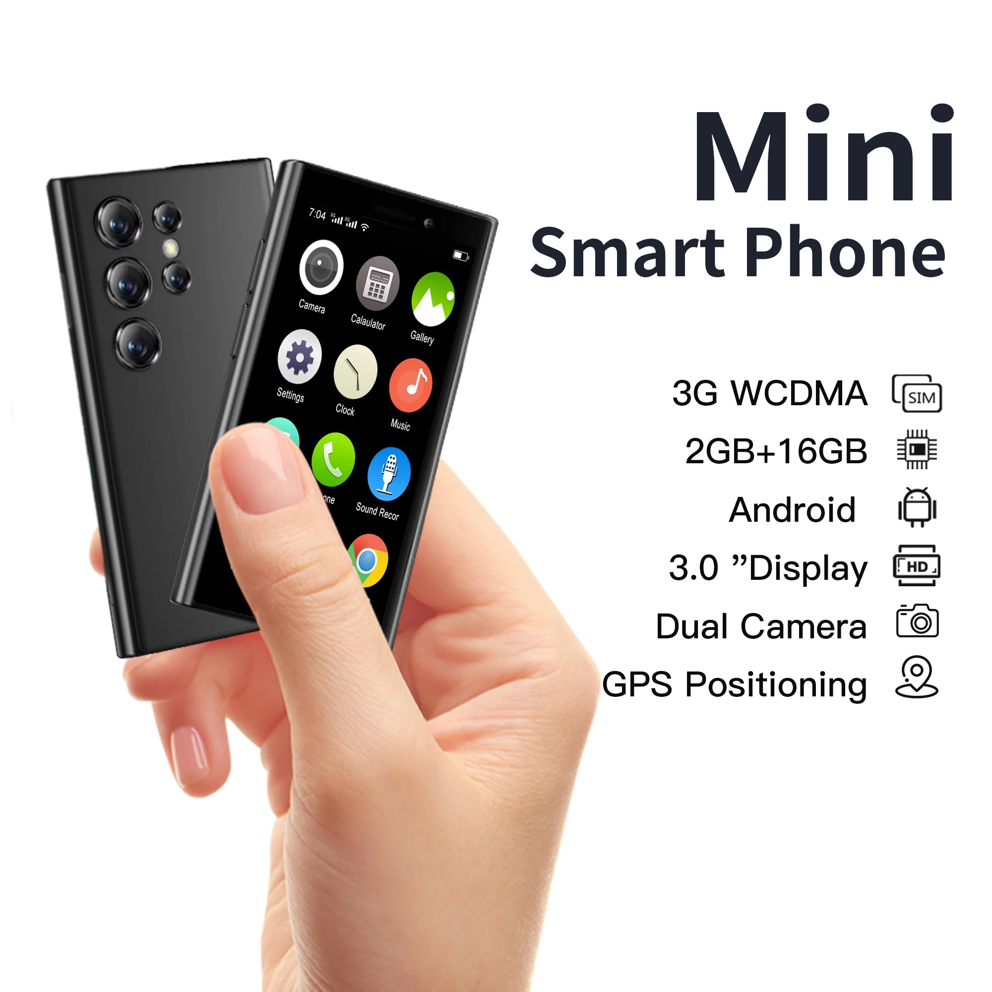 SERVO S26 Mini Cute 3.0 « Смартфон с двойной картой 3G WCDMA 2GB 16GB Память Лицо разблокировано Play Store WiFi, миниатюрный телефон для резервного копирования SERVO S26 Mini Cute 3.0 « Смартфон с двойной картой 3G WCDMA 2GB 16GB Память Лицо разблокировано Play Store WiFi, миниатюрный телефон для резервного копирования