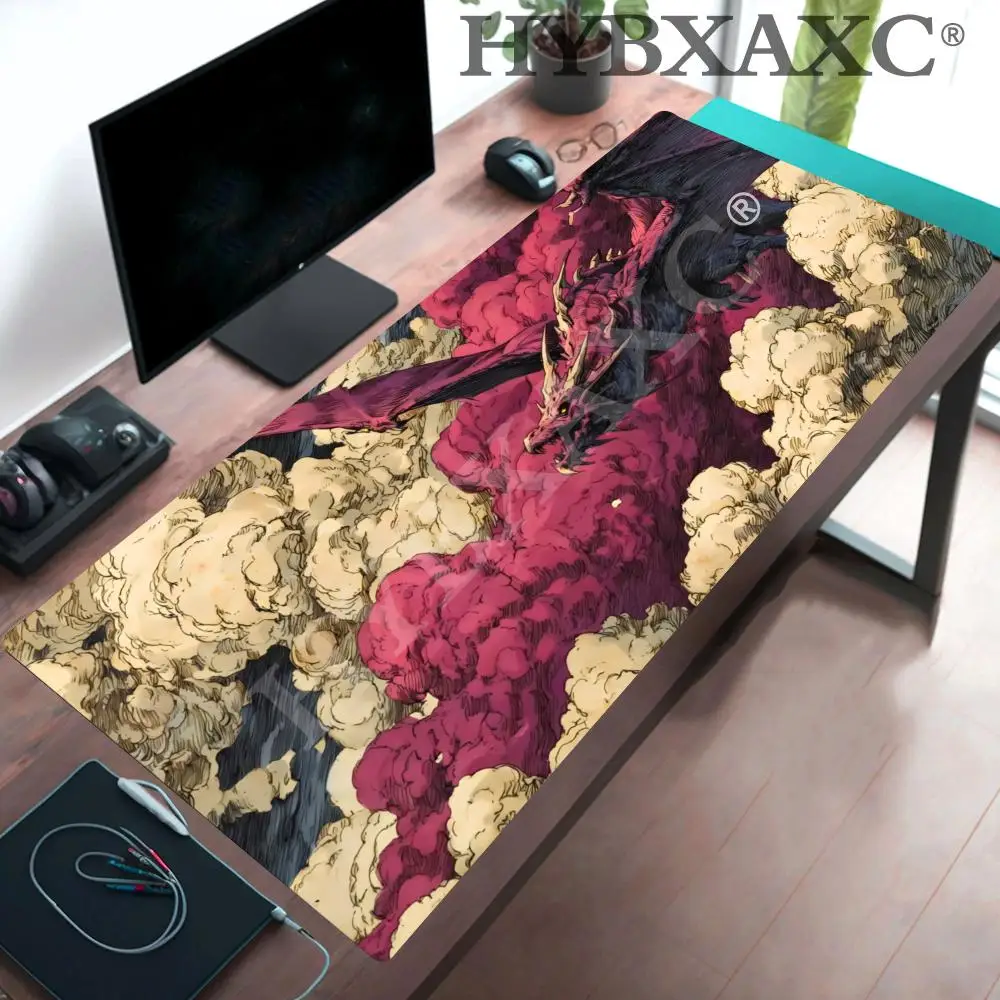 

HYBXAXC Dragon in Pink Clouds XL Gaming Desk Mat Premium Aesthetic Desk Pad Extended Mouse Pad for Setup & Office