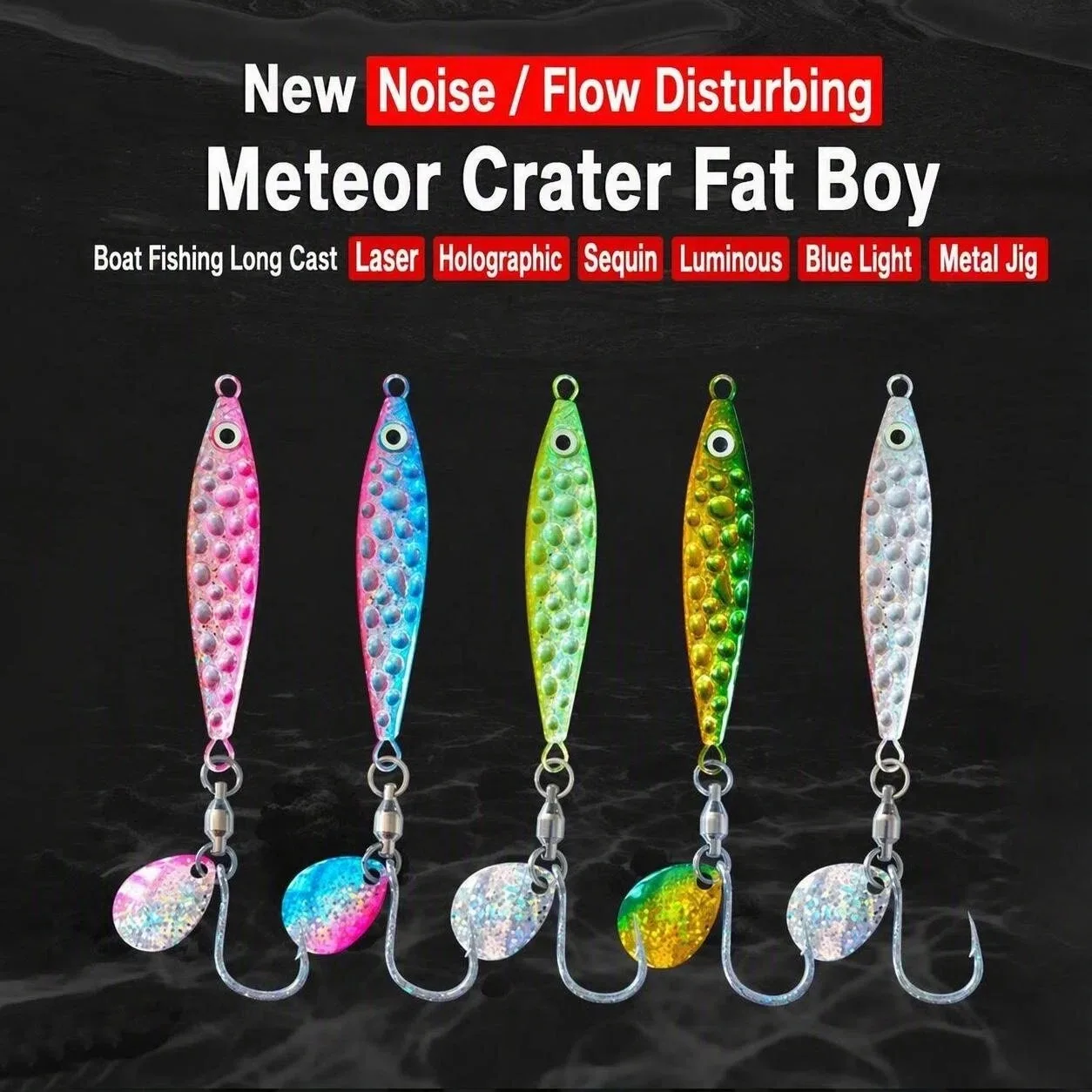1pc Metal Jig Fishing Lure UV Laser Reflective Micro Spoon Bait With Single Hook Small Metal Minnow Lure 15g/20g/25g