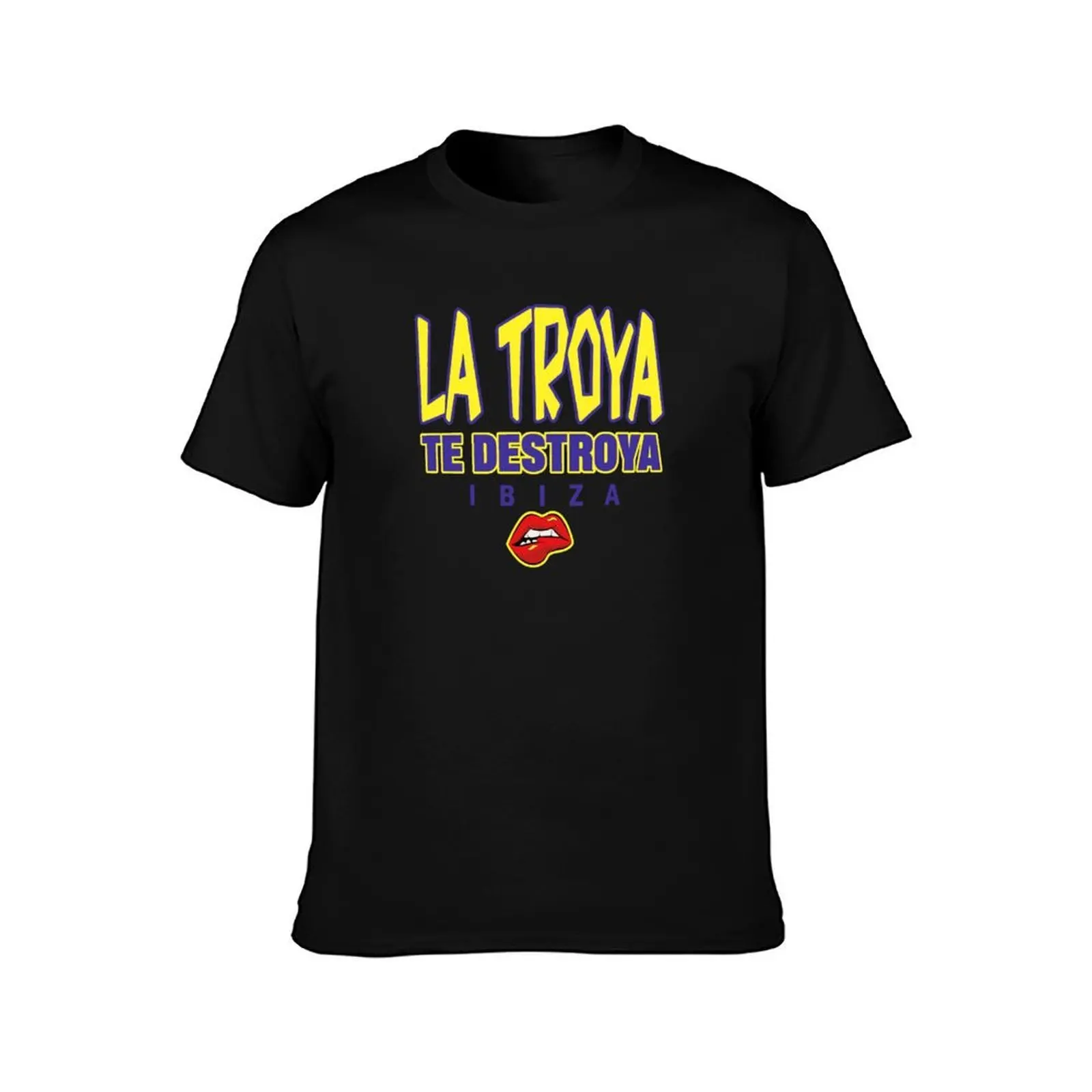 LA TROYA TE DESTROYA IBIZA: Red MODEL Famous Electro IBIZA Party Event T-Shirt, Summer Casual Cotton Tee, Vintage Graphic Print