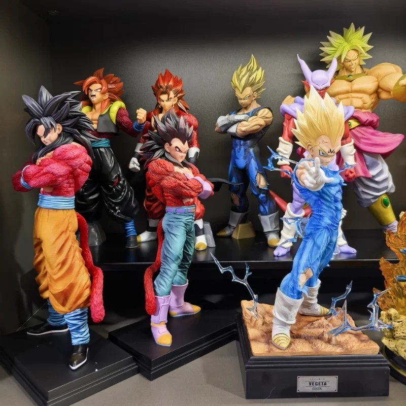 Jt Statue 30cm Dragon Ball Super Saiyan 4 Vegeta Goku Joint Statue Anime Action Figure Custom Desktop Toy Model Collection Gift