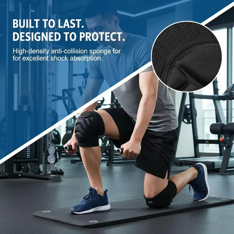 Adjustable Thick Knee Elbow Pads 2 Piece Set Shock Resistant Protective Gear for Men Women Hiking Climbing Outdoor Adventure