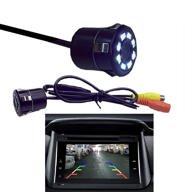 12V Car Rear View Camera Parking Assistance PDC Parktronics Backup Night Vision 8LED 170° Wide Angle Monitoring Auto Accessories