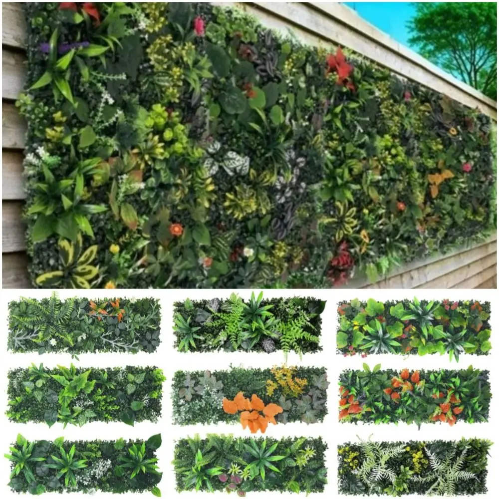 DIY Artificial Plant Wall Panel 75x25cm Flower Artificial Eucalyptus Carpet Green No Watering Fake Green Grass Mat