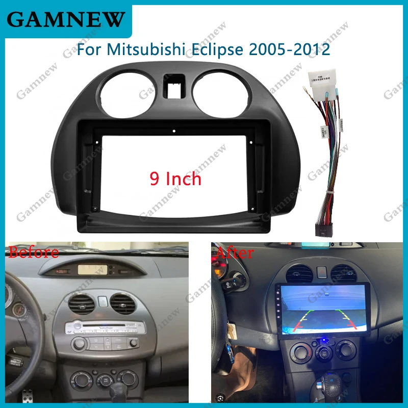 9 Inch Car Frame Fascia Adapter For Mitsubishi Eclipse 2005-2012 Android Radio Dash Fitting Panel Kit