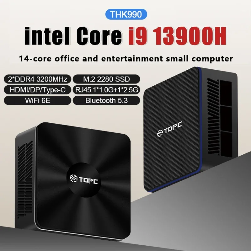 SZBOX Intel Core i9 13900H/i7 12700H MINI PC Windows 11 Pro DDR4 32GB 1TB SSD WIIF6E BT5.3 2*Lan Desktop Mini Pc Gamer Computer