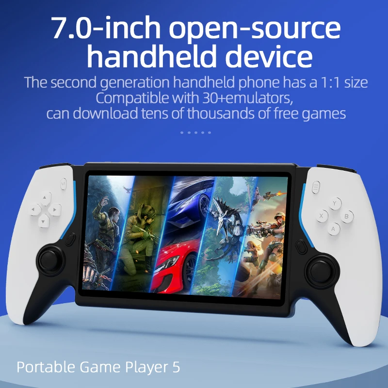 HC8000 Retro Gaming Handheld 7 Inch Screen Linux System 3500mAh Battery External Controller TV Play Multi Emulator