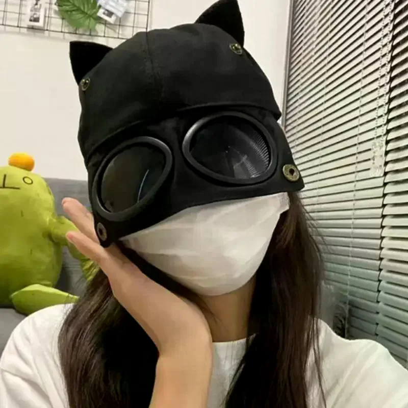 Baseball Cap Cool And Unique Sunglasses Reversible Baseball Cap Niche Cat Ear Hat