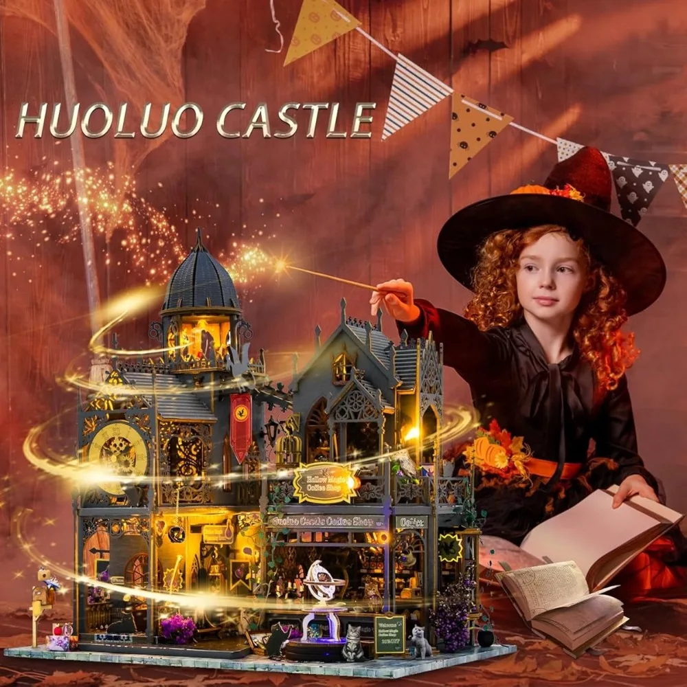Magisches Schloss-Modellbausatz |   3D-Miniatur-Konstruktionspuzzle, kreatives Montagespielzeug für Heimdekoration, Sammlung, fantasievolles Spielen und Ausstellung – ideales Geschenk für Jugendliche,