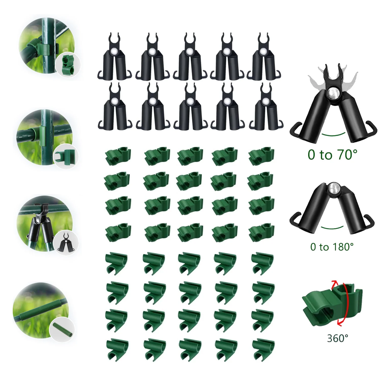 

10pcs For horticultural plant support Adjustable plant grid frame connector clip garden post connectorports Tubes