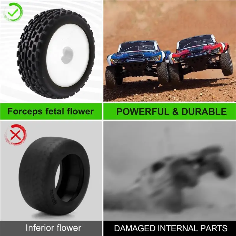ABUM-Wear-Resistant Off-Road 4PCS 1/10 Scale RC Buggy Car Wheel Tires For Tamiya Xray Xb2 Serpent Srx2 Tekno Models B