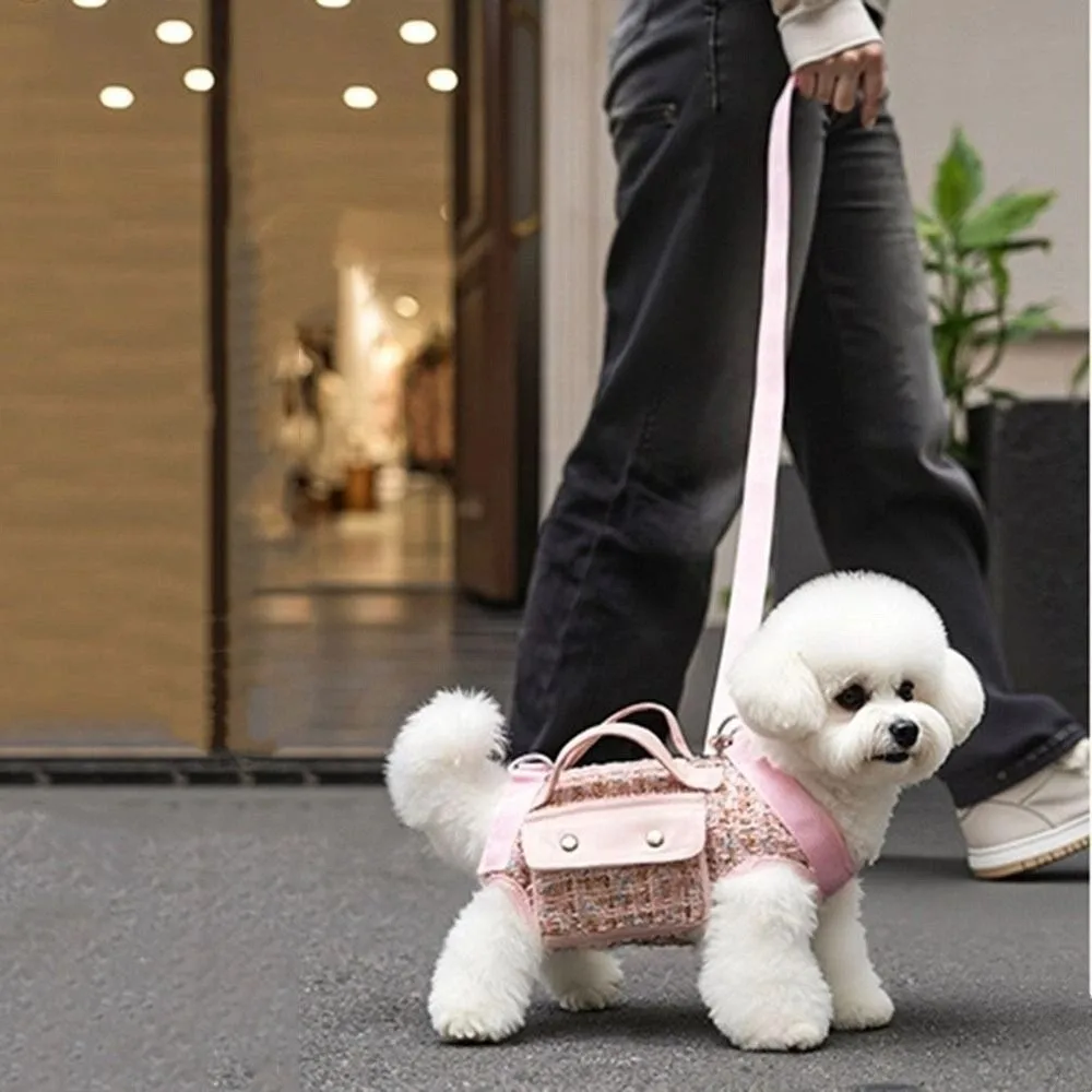 حقيبة ظهر أفقية أنيقة للكلاب مع مقبض مقود، حقيبة ظهر أنيقة للجر للحيوانات الأليفة، حقيبة حمل للقطط ملفوفة بحافة قابلة للتنفس