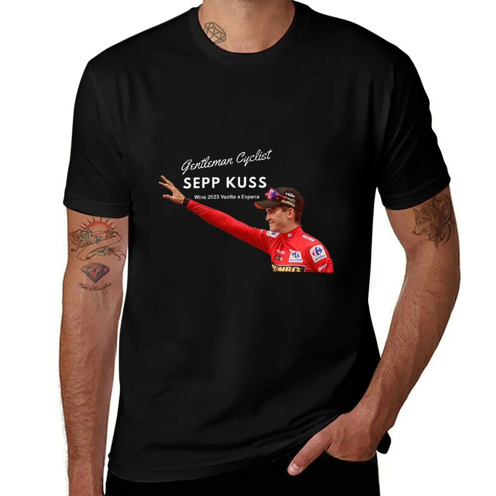 Sepp Kuss Sticker Gentleman Cycliste GC remporte La Vuelta T-Shirt Worker Basic Short Sleeve Tee T-Shirt