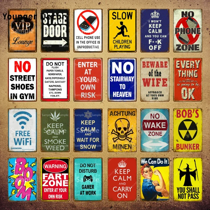 Keep Calm Warning Vintage Tin Sign Metal Plate Beware Of The Wife Wall Decoration For Garage Danger Man Cave Wall Decor YI-237