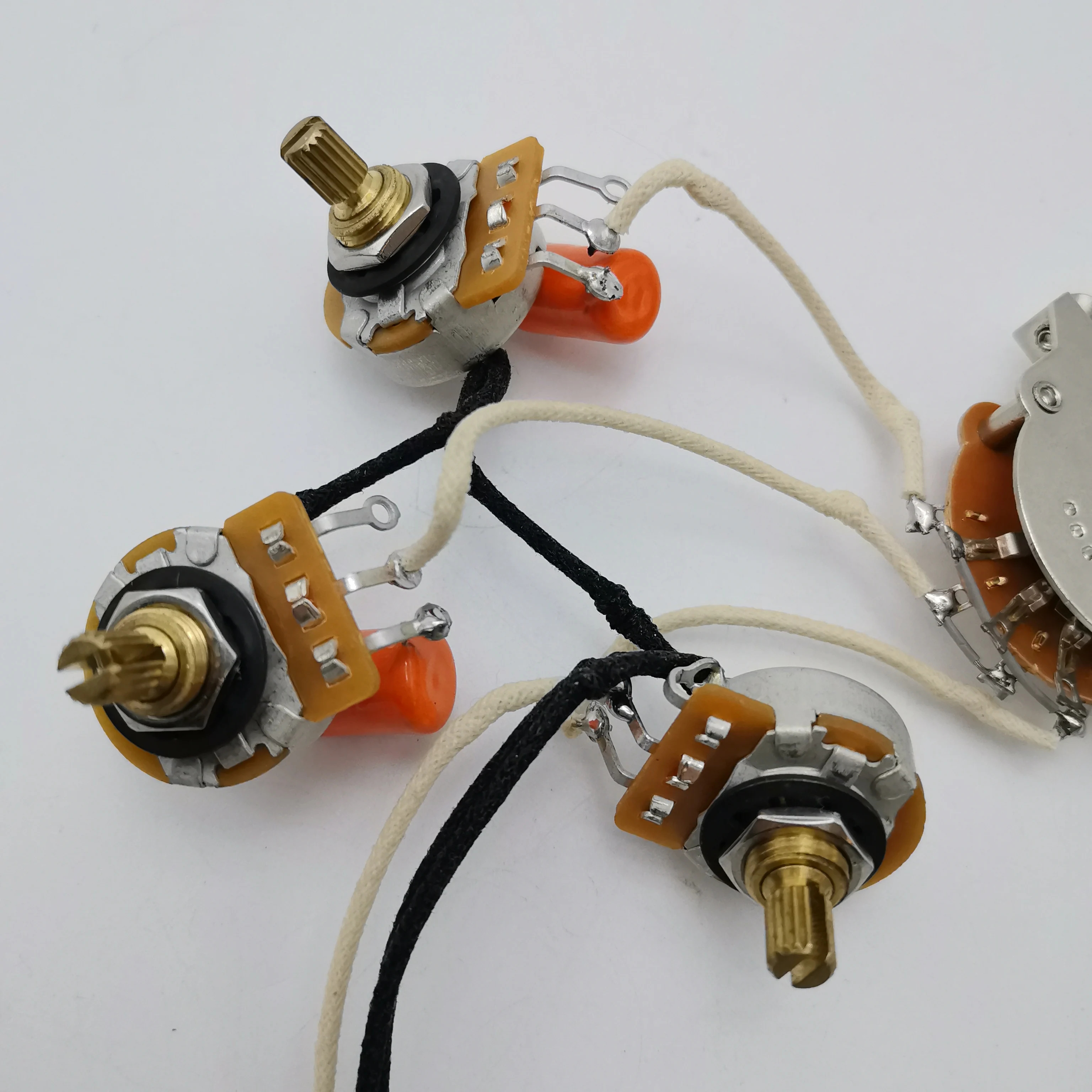 ST Pre-wired Wiring Harness, Cloth Wire, CTS Pots, 5-Way Blade Switch, 2T1V, Guitar Parts