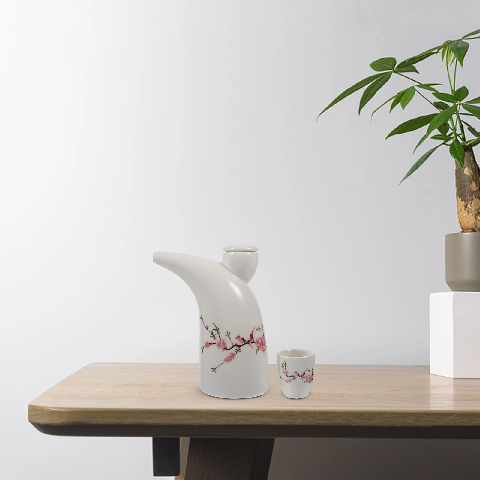 

1Set Traditional Ceramic Sake Kettle Wine Pot with Cups Vintage Ceramic Tea Cups for Home Restaurant Bar Use