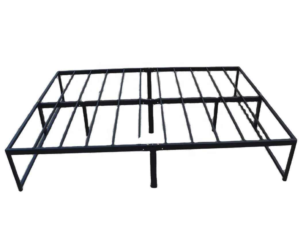 Base de Cama Doble Moderna de Metal con Soporte de Láminas de Acero, Fácil de Montar, ¡Promoción de Ventas!