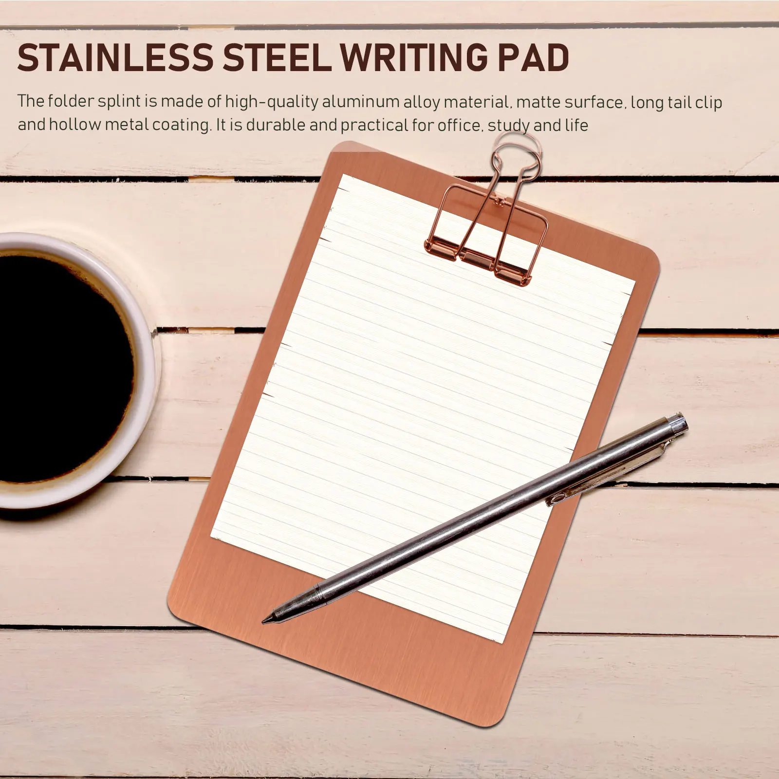 

1pc Stainless Steel A5 Clipboard Paper For Home Office School Lightweight Ergonomic Design Multi-Purpose Document Holder