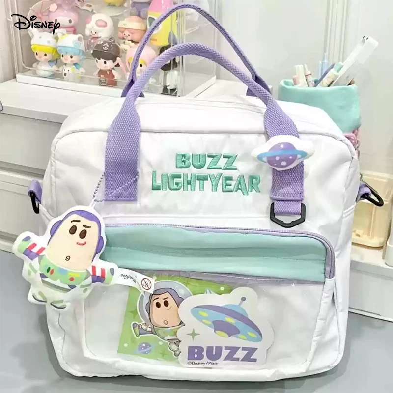 

Disney backpack cartoon Buzz Lightyear handbag crossbody bag large capacity Disney strawberry bear funny travel cute backpack