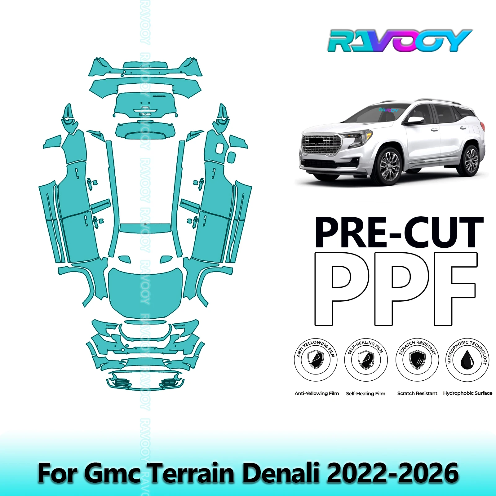 For Gmc Terrain Denali 2022-2026 Car Precut Paint Protection Film Full Vehicle Anti-scratch Exterior TPU PPF