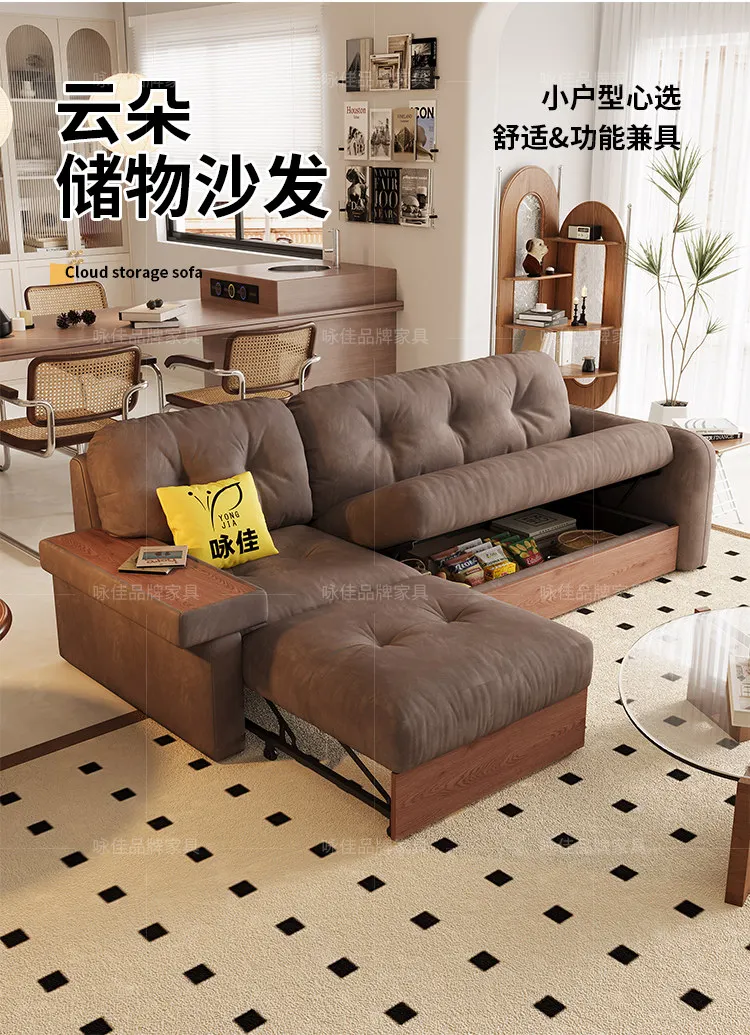 

Диван-кровать в стиле ретро для небольшой квартиры, с функцией хранения, защитой от царапин от кошек, прямой, тканевый, новинка 2025 года