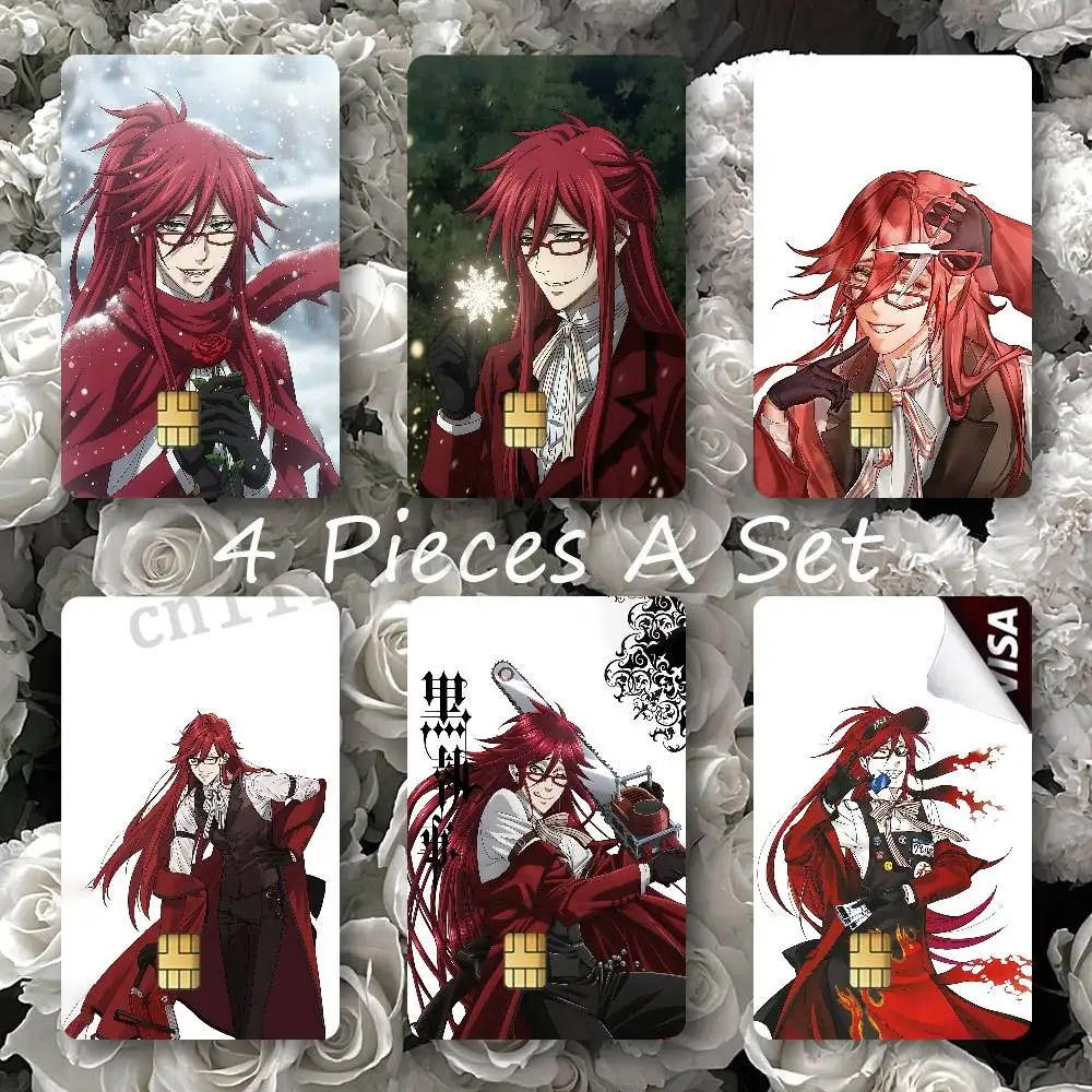 G-Grell S-Sutcliff Card Skin Stickers Decor For Credit Debit Card  Travel Transport ID Metro Cards 4Pcs Set