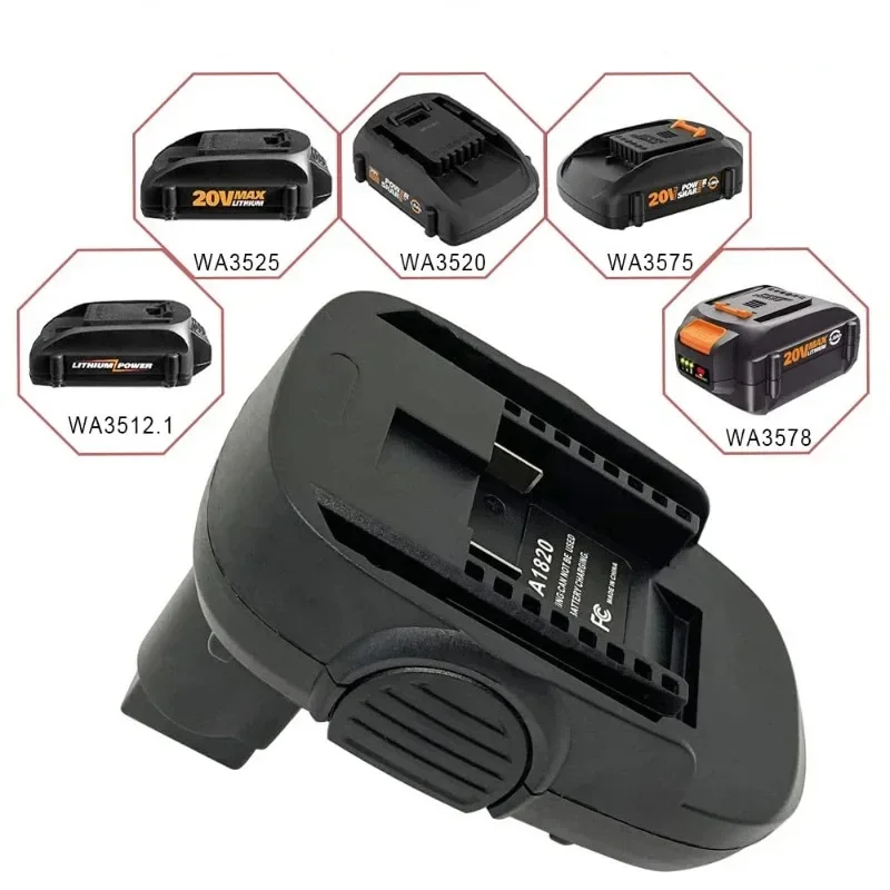 WA1820 Battery Adapter Converter To for Worx 20V Lithium-ion Batteries Compatible with For Worx 18V NiMH-powered Power Tools