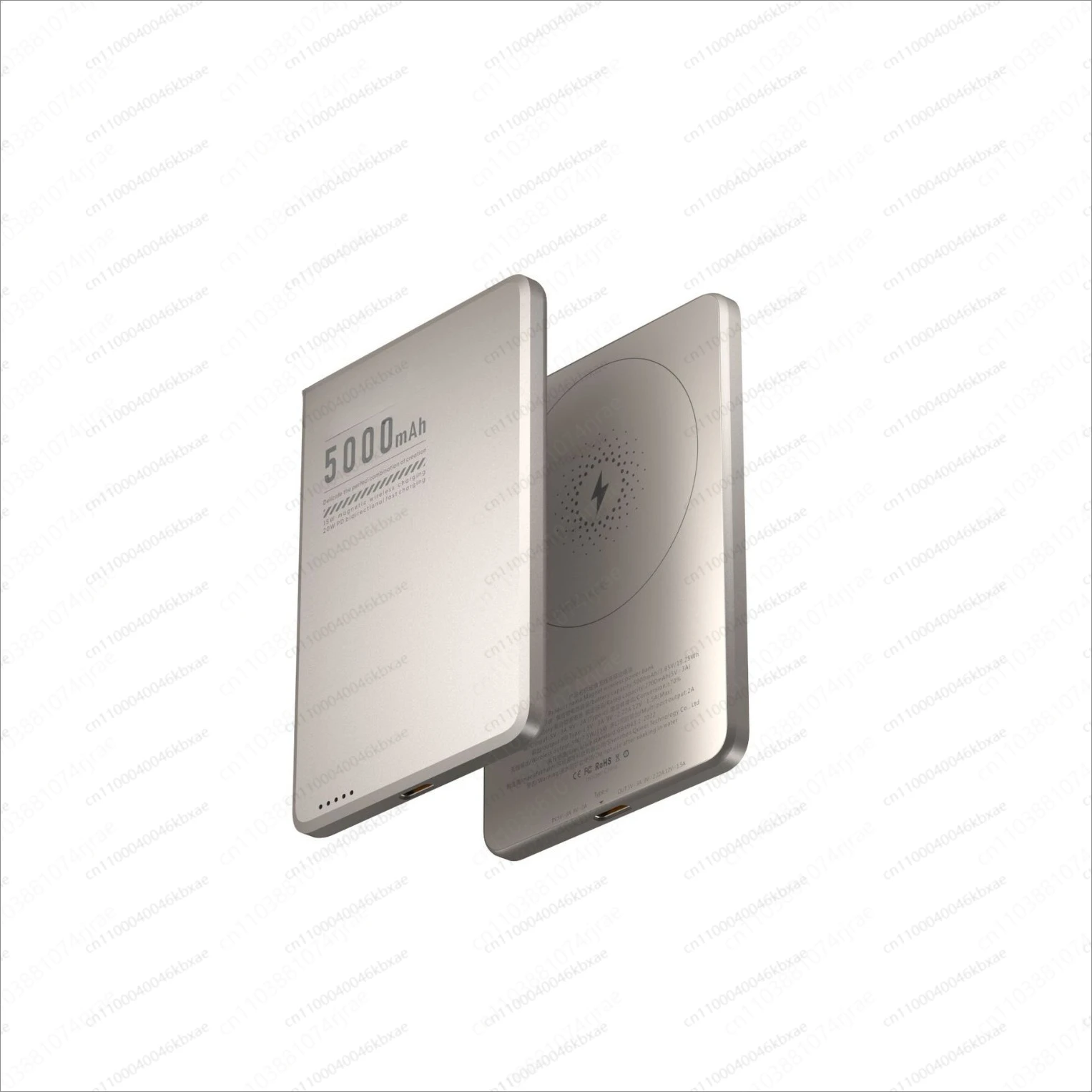 Neue ultradünne magnetische Powerbank 5000 mAh | Drahtloses, schnell aufladbares, tragbares Ladegerät aus Aluminiumlegierung