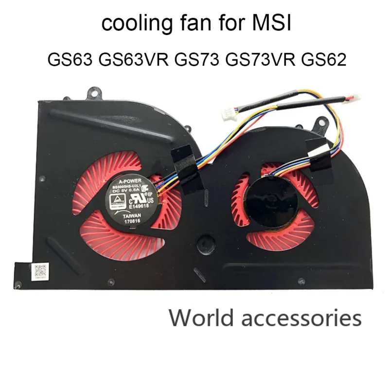 الكمبيوتر وحدة المعالجة المركزية GPU مراوح التبريد ل MSI GS63 GS63VR GS73 GS73VR GS62 MS-17B2 MS16K2 16K3 مروحة تبريد المبرد BS5005HS-U2F1 جديد