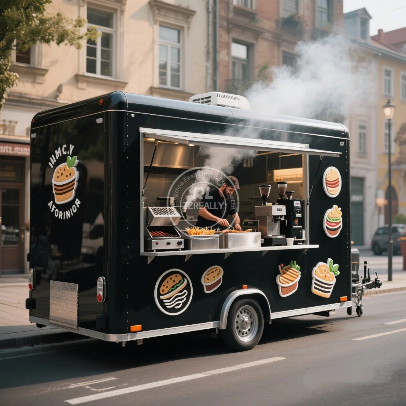 

Мобильный кухонный прицеп для еды из нержавеющей стали 2025 года, стандарты США, пищевой киоск с полной кухонной сертификацией DOT