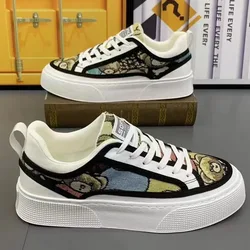 Men's Shoes 2024 New Breathable Printed Canvas Shoes Men's Fashion Versatile Men's Sports and Casual Board Shoes